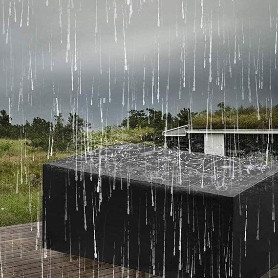 Telo di protezione impermeabile per mobili da giardino in poliestere nero