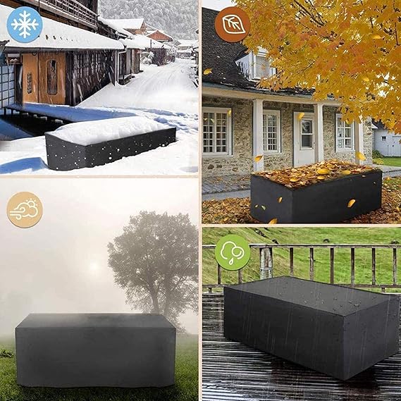 Telo di protezione impermeabile per mobili da giardino in poliestere nero
