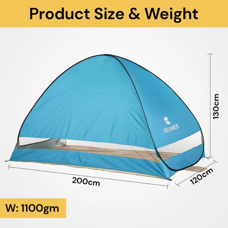 Tenda da Spiaggia Pop-Up Familiare con Protezione UV e Antivento