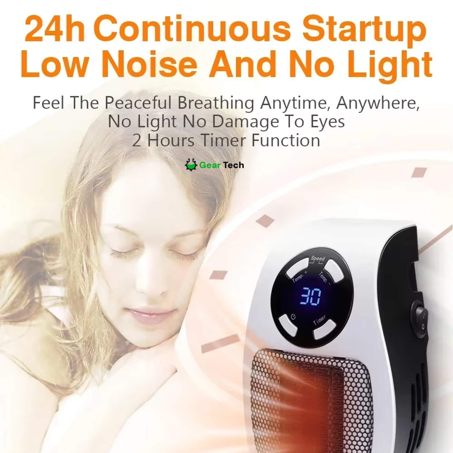 Termoventilatore compatto da presa USB dal design a risparmio energetico