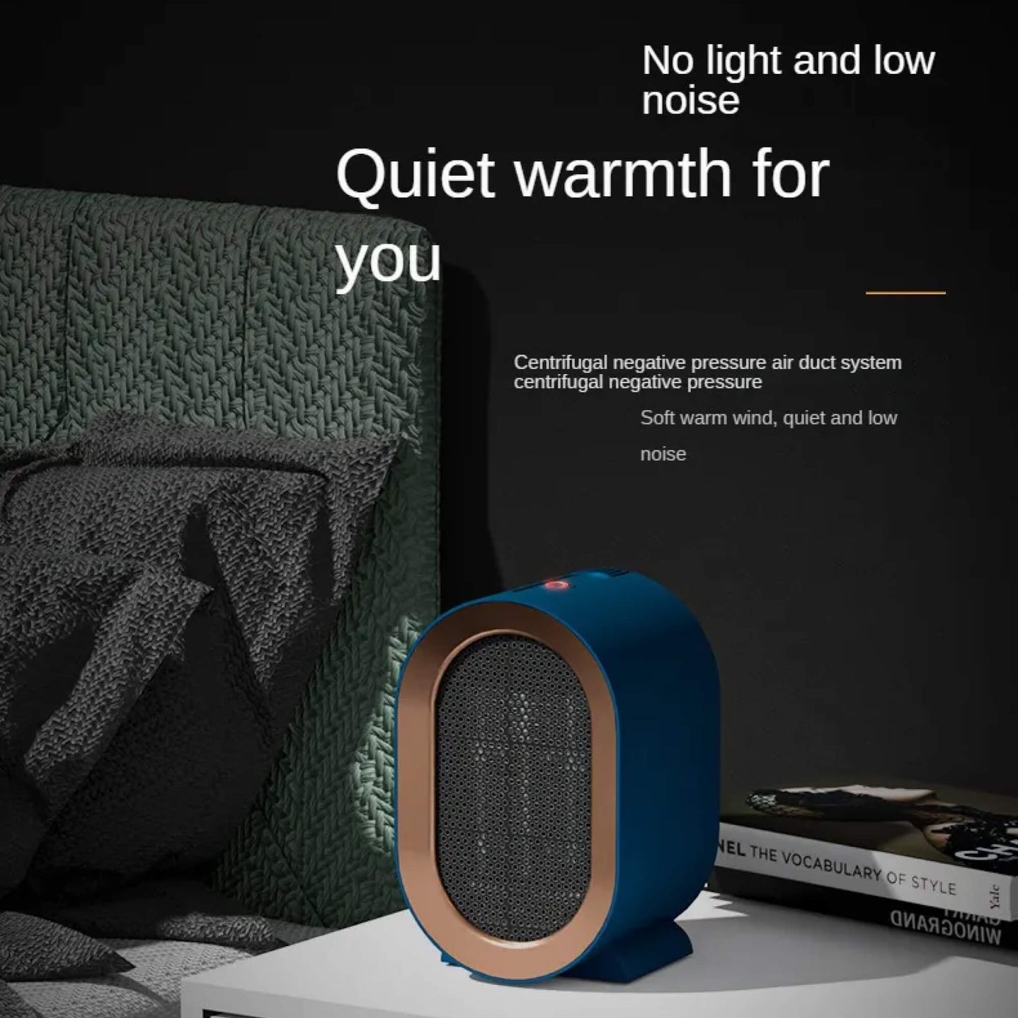 Termoventilatore elettrico portatile e compatto ad efficienza energetica per ambienti