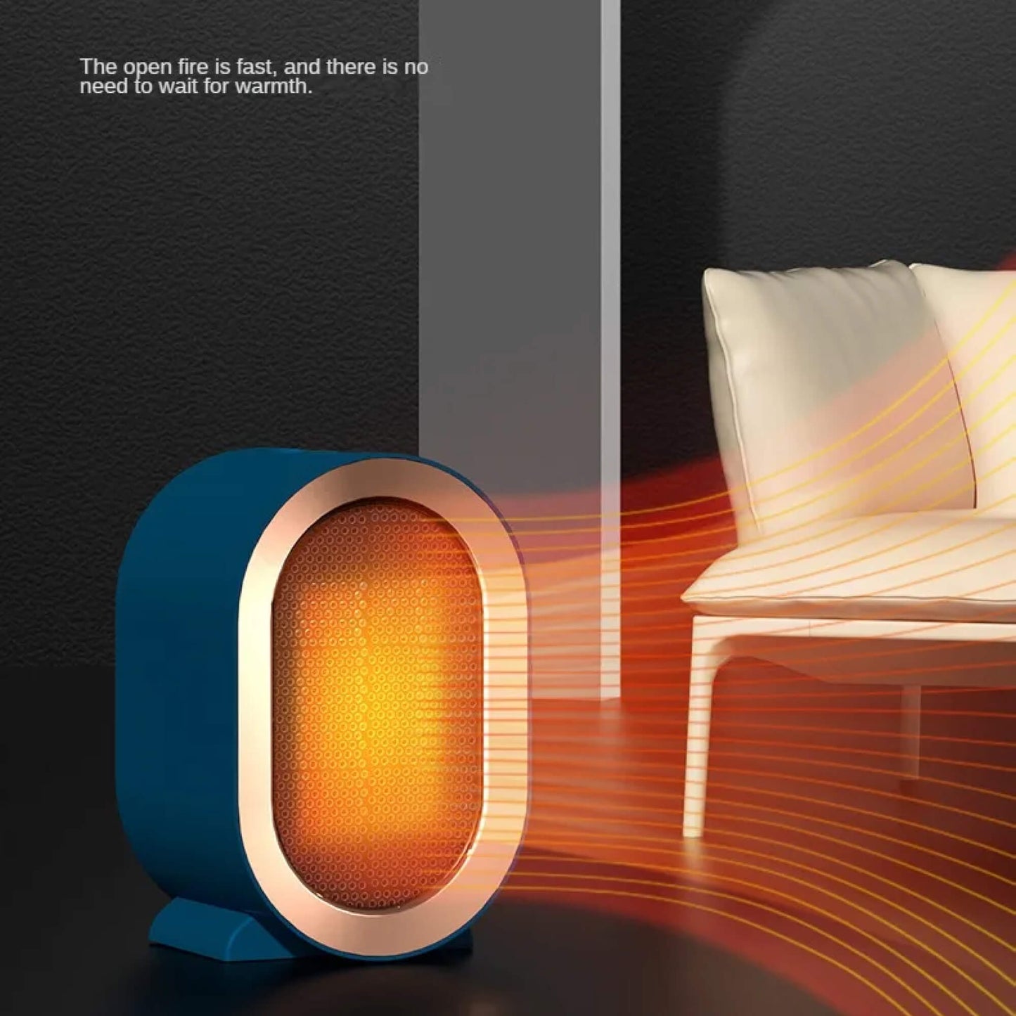 Termoventilatore elettrico portatile e compatto ad efficienza energetica per ambienti
