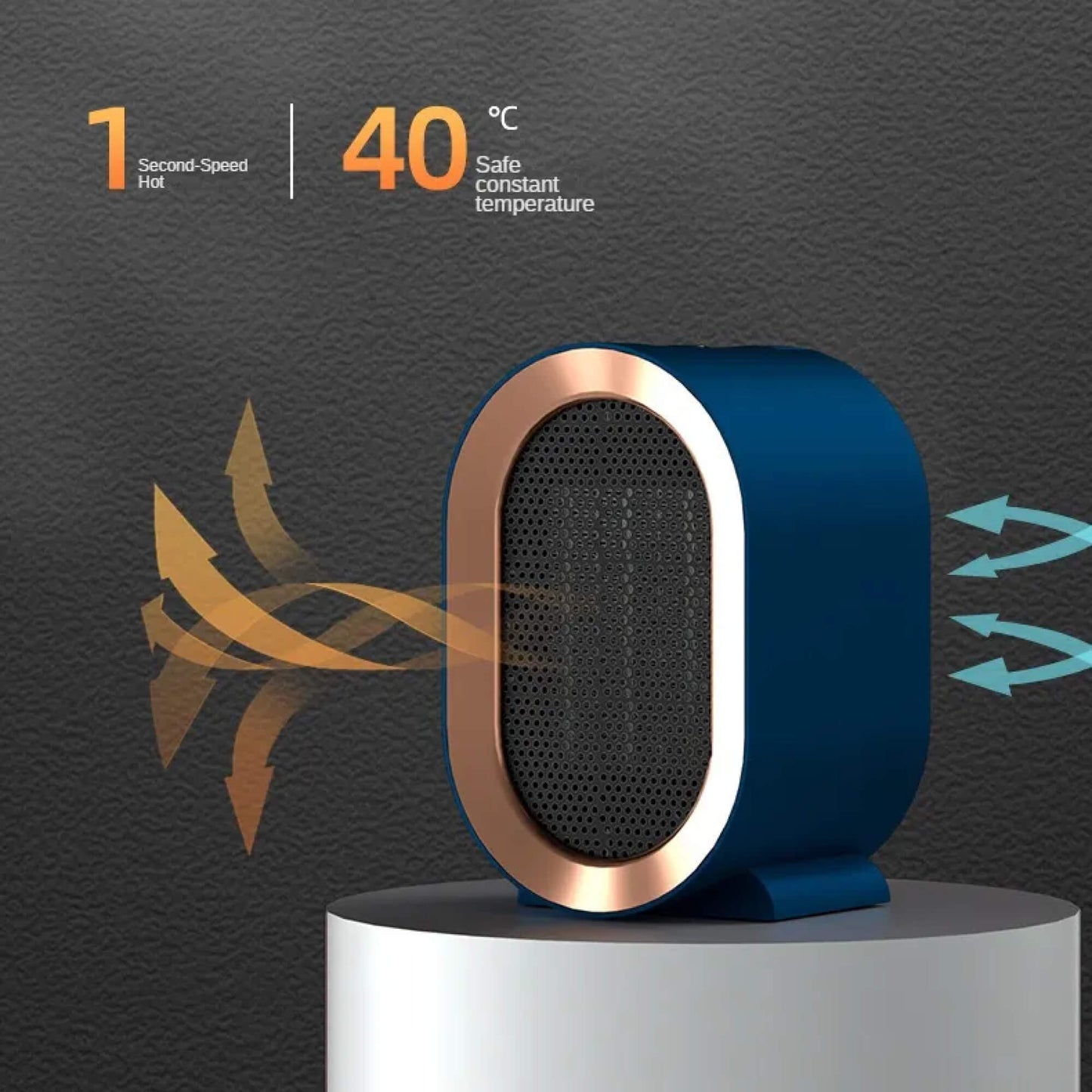 Termoventilatore elettrico portatile e compatto ad efficienza energetica per ambienti