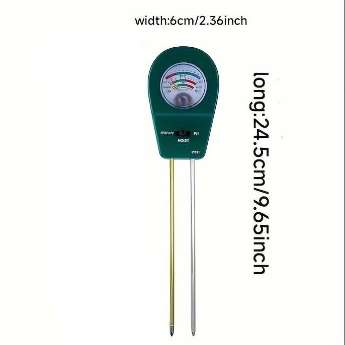 Tester del suolo 3 in 1 per umidità, contenuto di sostanze nutritive e valore del pH per piante sane