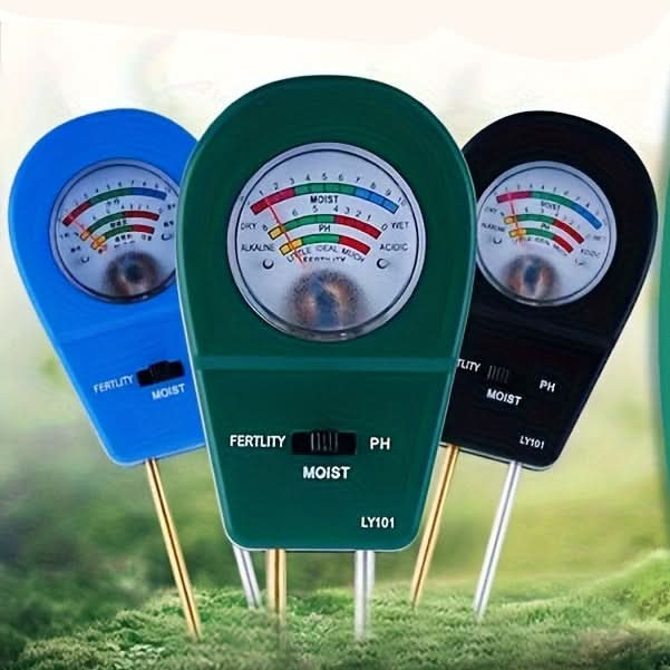 Tester del suolo 3 in 1 per umidità, contenuto di sostanze nutritive e valore del pH per piante sane