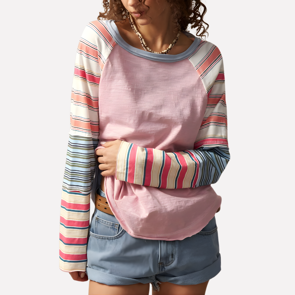 Top da donna a maniche lunghe raglan