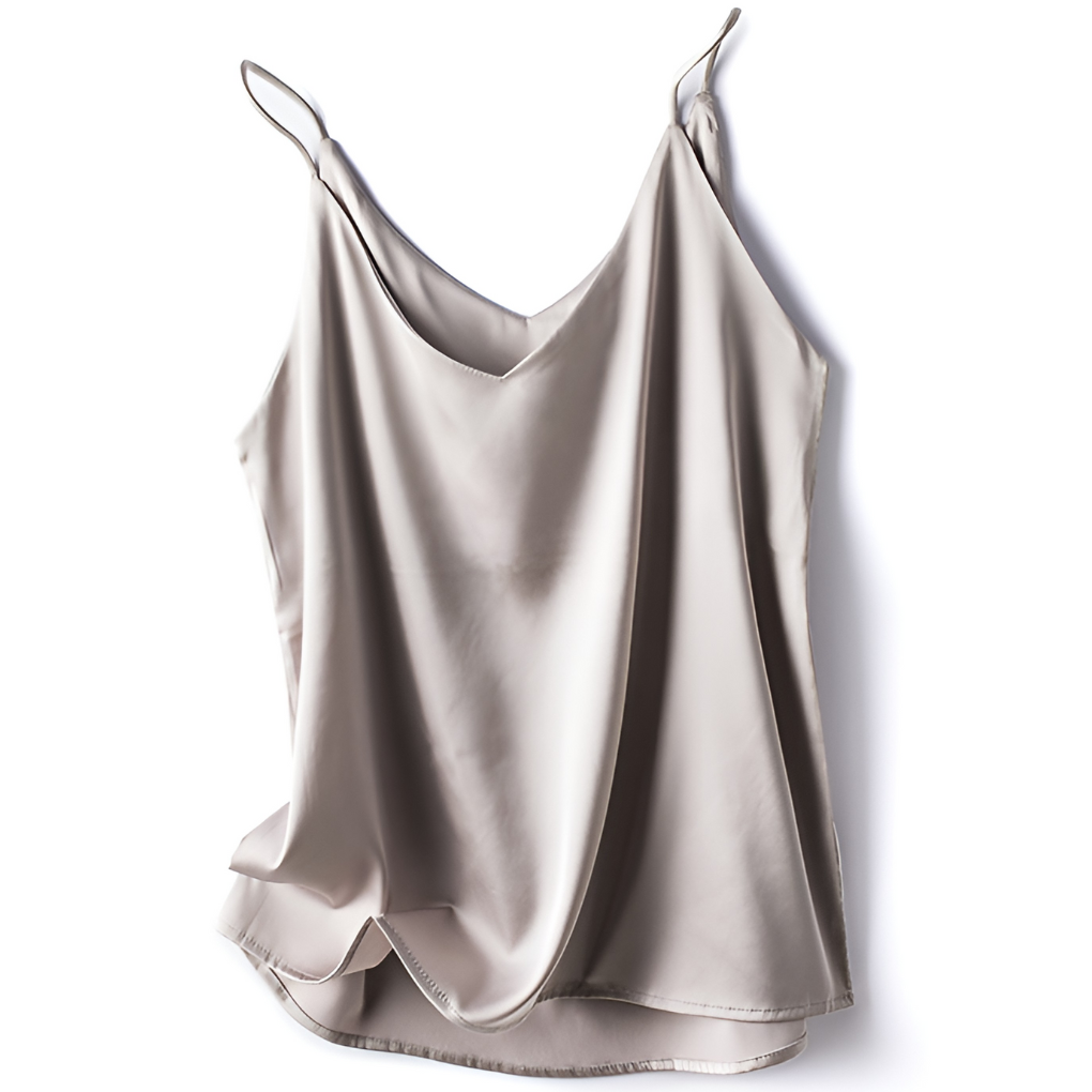 Top da donna in raso con spalline sottili