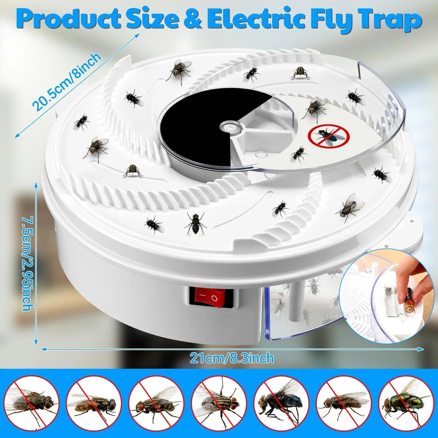 Trappola elettrica per mosche con USB – Silenziosa, efficace ed ecologica