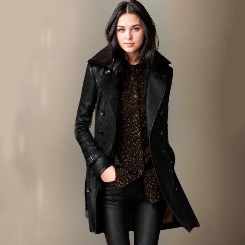 Trench di lusso in pelle