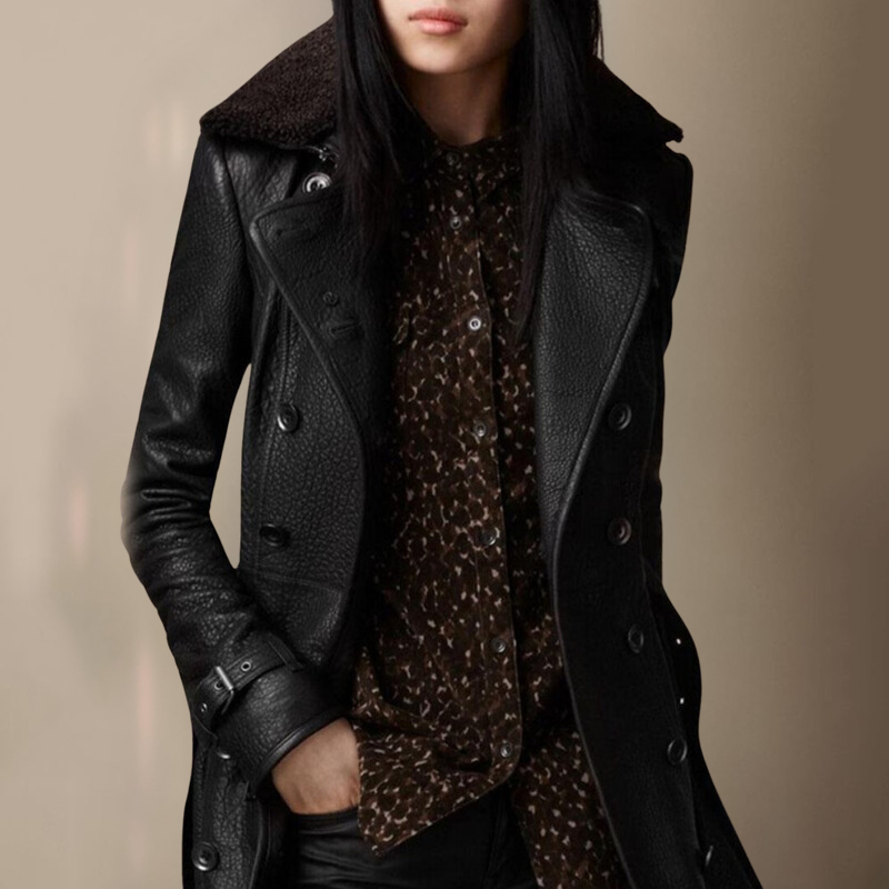Trench di lusso in pelle