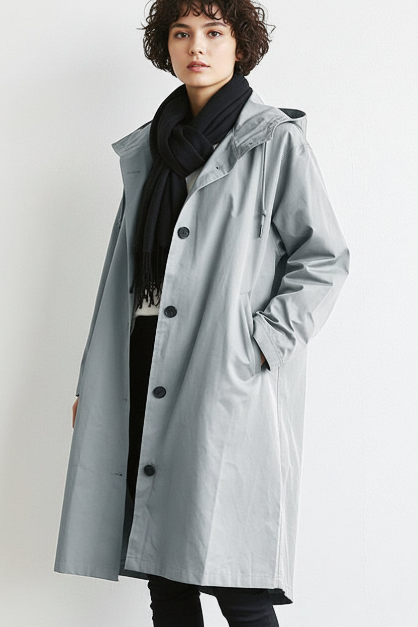 Trench Impermeabile da Pioggia con Cappuccio - Leggero ed Elegante