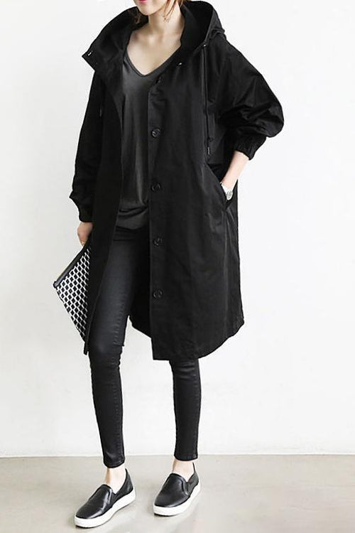Trench Impermeabile da Pioggia con Cappuccio - Leggero ed Elegante