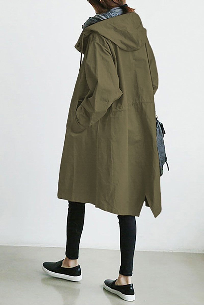Trench Impermeabile da Pioggia con Cappuccio - Leggero ed Elegante