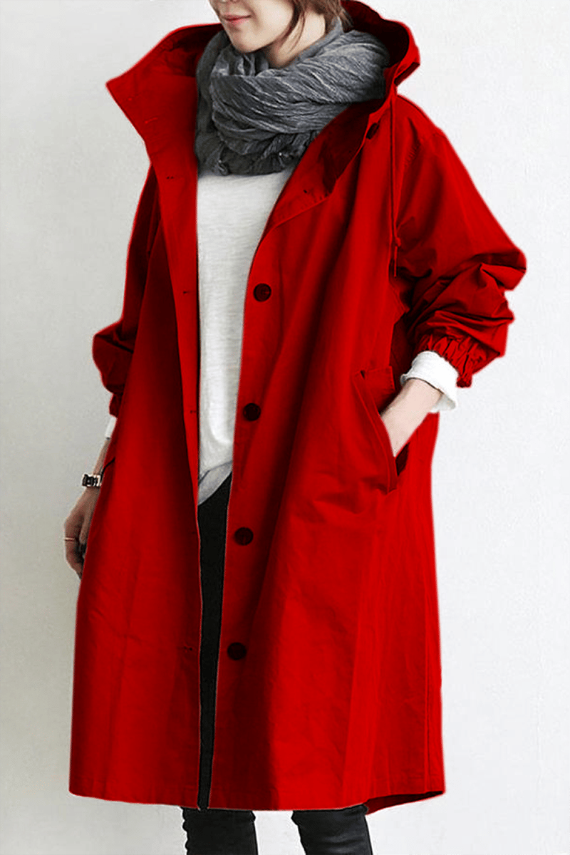Trench Impermeabile da Pioggia con Cappuccio - Leggero ed Elegante