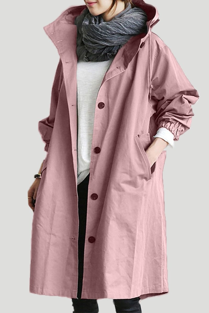Trench Impermeabile da Pioggia con Cappuccio - Leggero ed Elegante