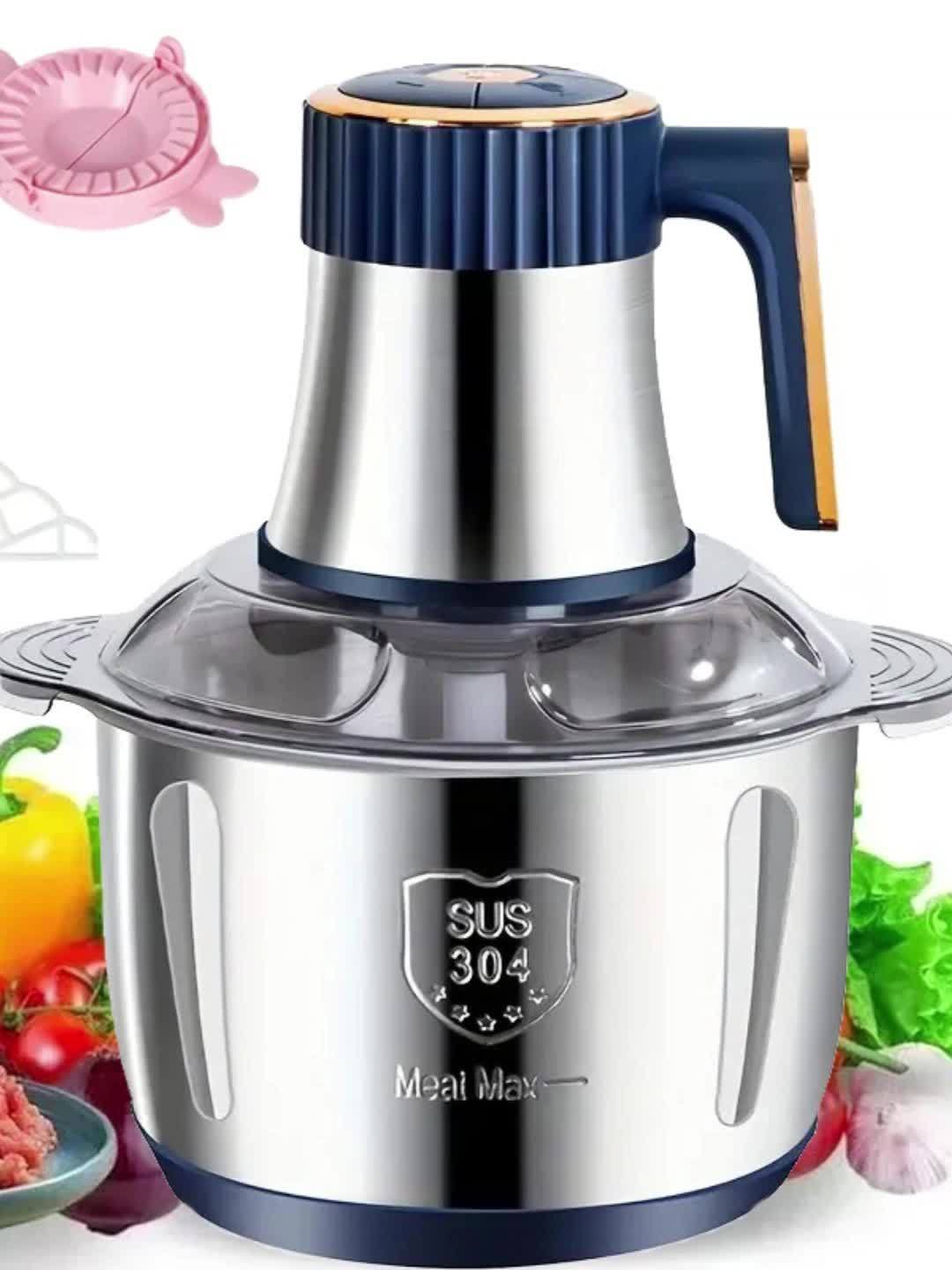 Tritacarne e Affettaverdure Potente in Acciaio Inox – Robot da Cucina Multifunzione