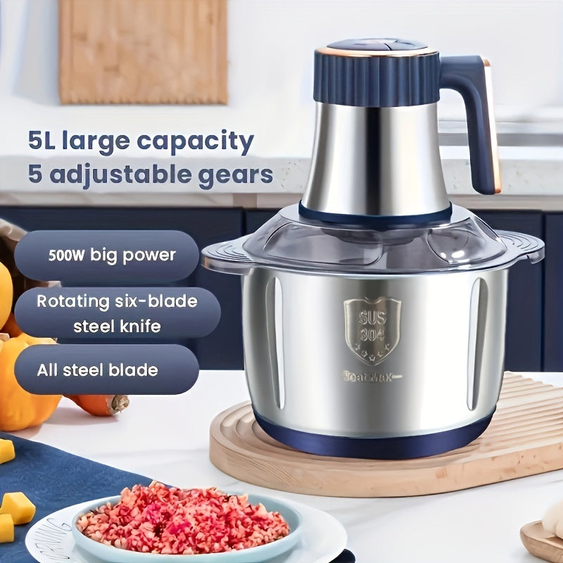 Tritacarne e Affettaverdure Potente in Acciaio Inox – Robot da Cucina Multifunzione