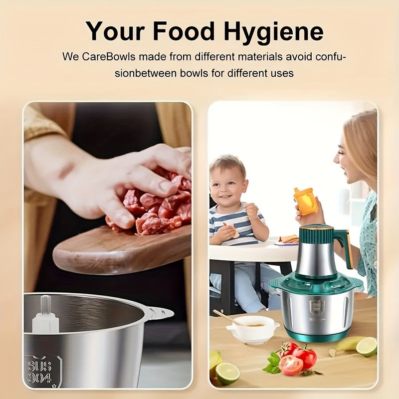 Tritacarne e Affettaverdure Potente in Acciaio Inox – Robot da Cucina Multifunzione