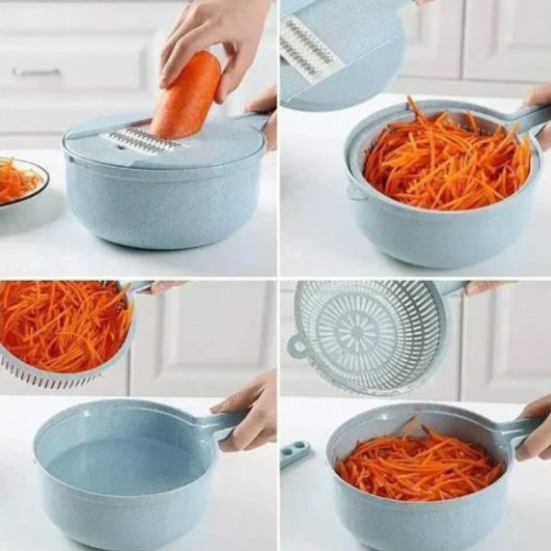 Tritatutto e affettatutto multifunzione per alimenti 12 in 1