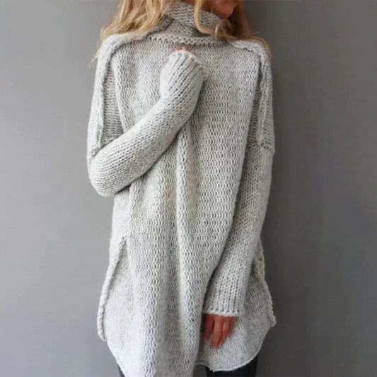 Tunica in Maglia Oversize da Donna a Collo Alto