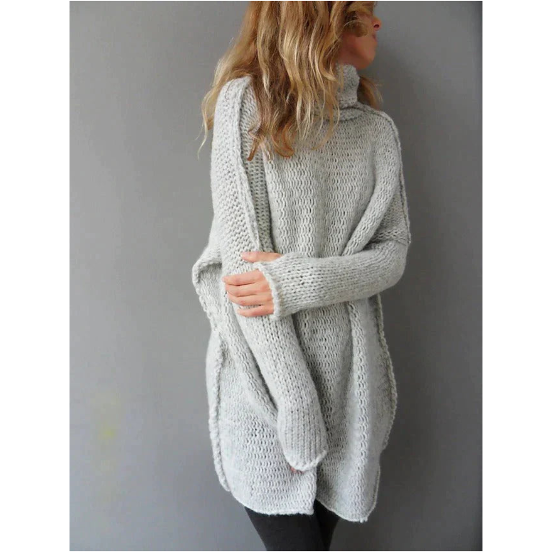 Tunica in Maglia Oversize da Donna a Collo Alto