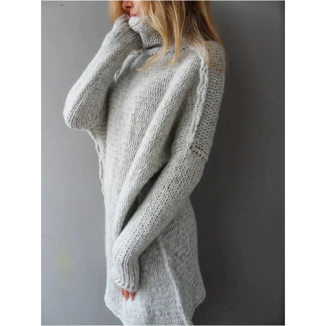 Tunica in Maglia Oversize da Donna a Collo Alto