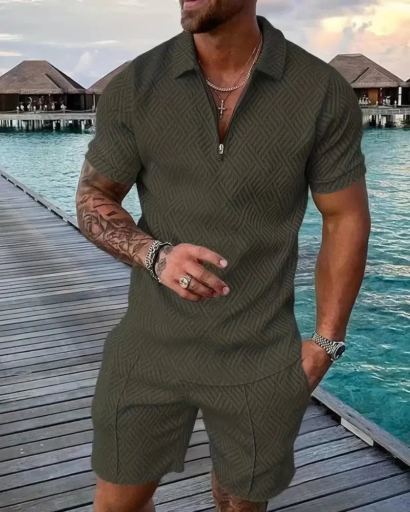 Tuta Estiva Comoda con Colletto e Zip