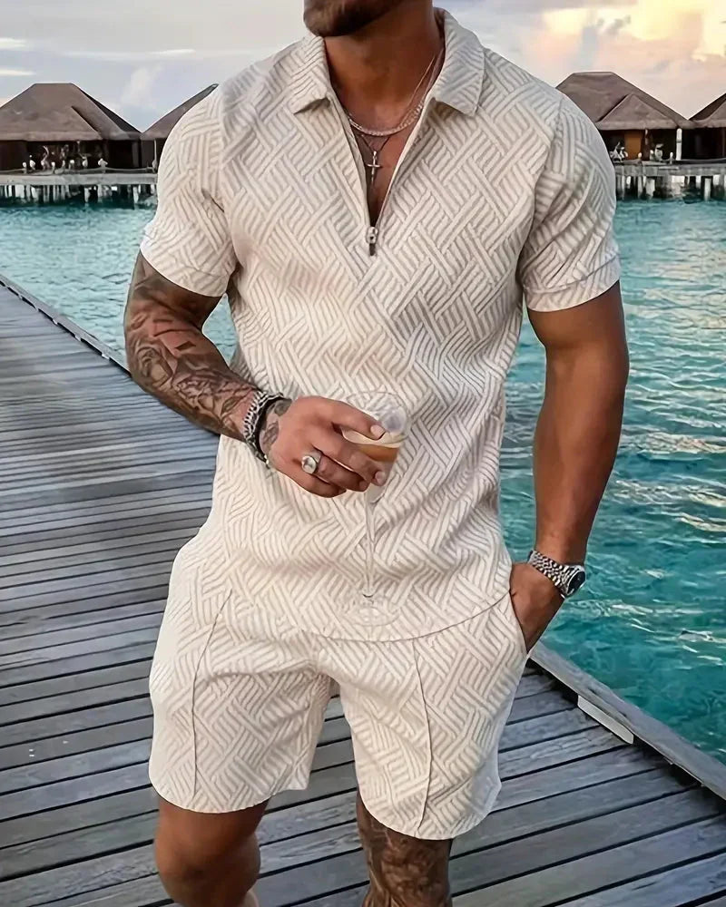 Tuta Estiva Comoda con Colletto e Zip