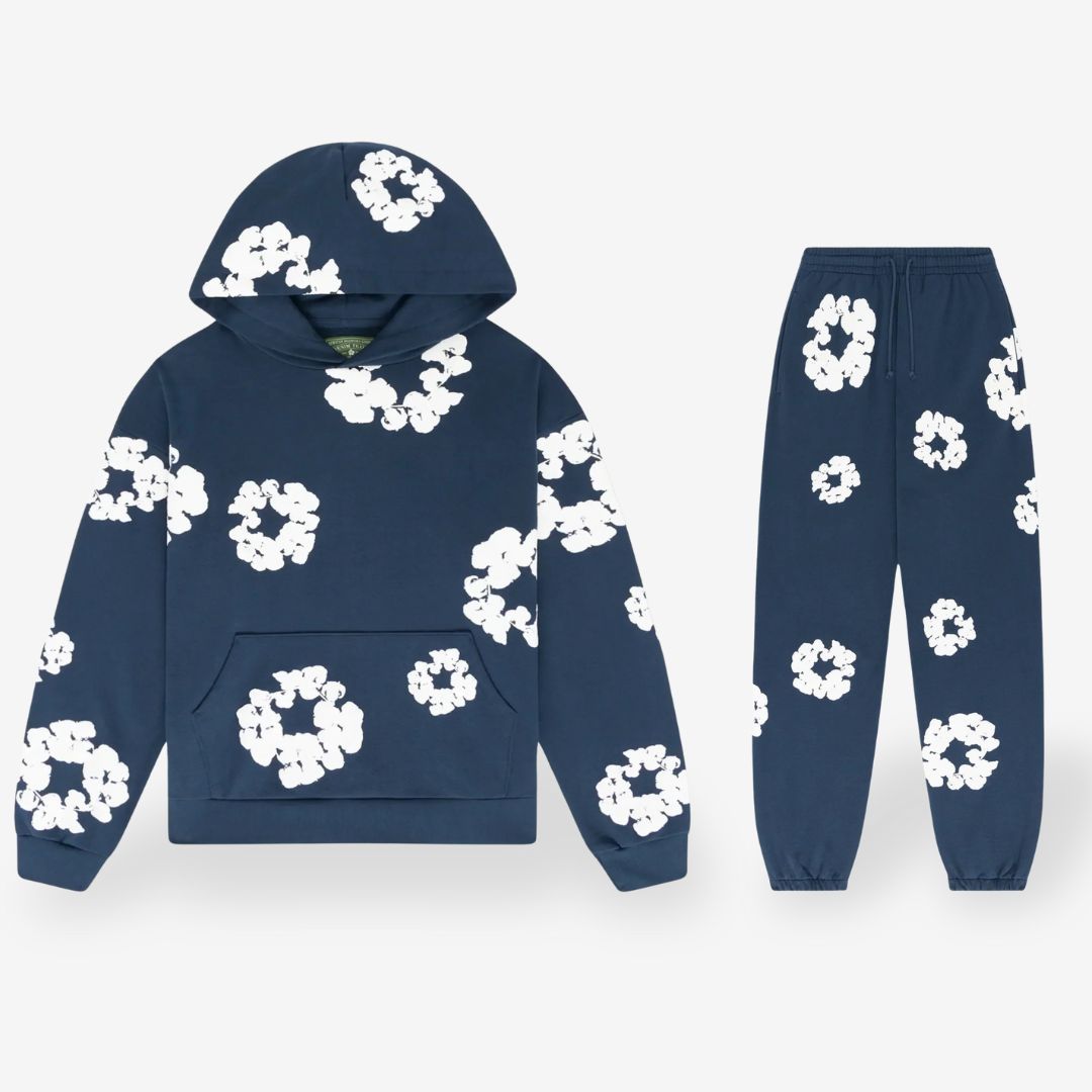 Tuta ginnica a fantasia floreale - Felpa con cappuccio e pantaloni | Unisex e comoda
