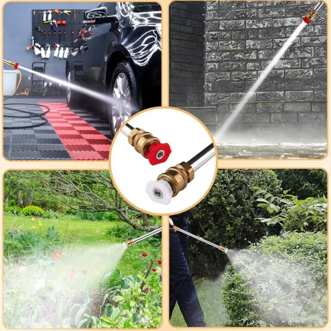Ugello spruzzatore ad alta pressione regolabile per tubo da giardino per pulizia