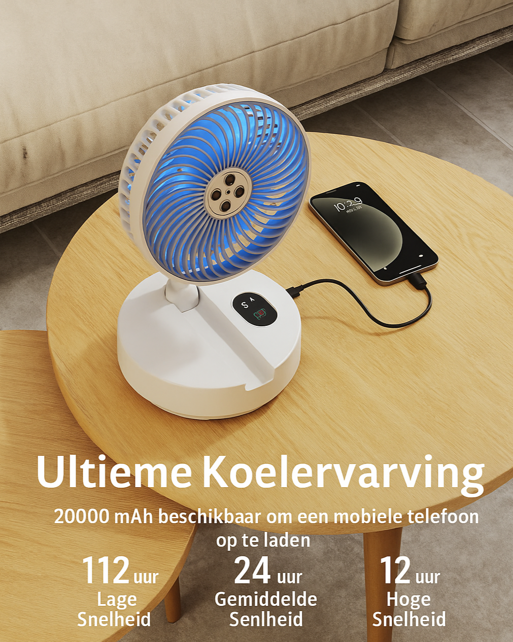 Ventilatore a batteria – fino a 24 ore di raffreddamento con una sola carica