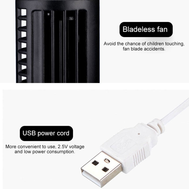 Ventilatore a Torre Elettrico USB Senza Pale per Aria Condizionata (Nero)