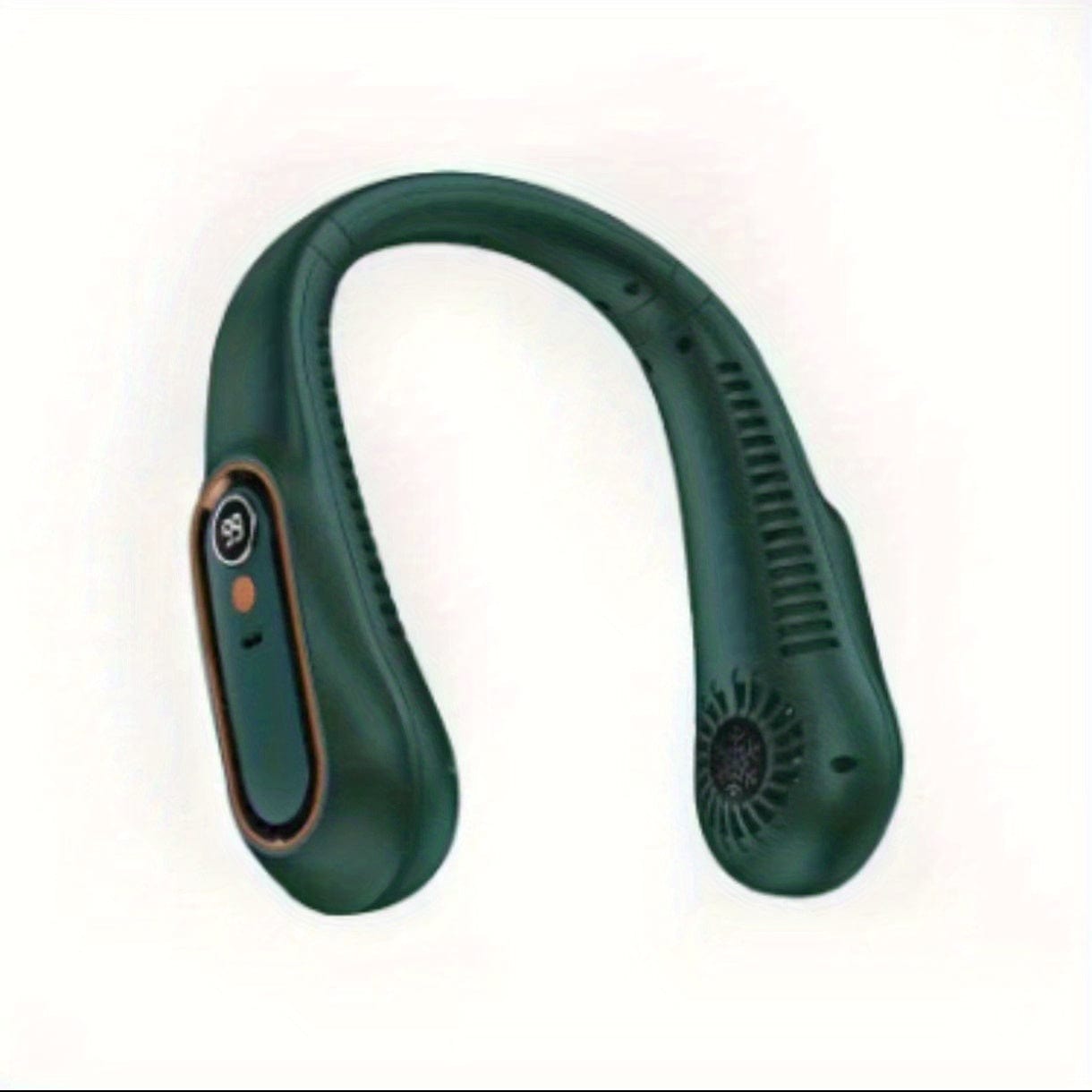 Ventilatore da collo portatile senza pale con ricarica USB, 5 velocità e display digitale – Potente raffrescatore dal design senza pale per esterno