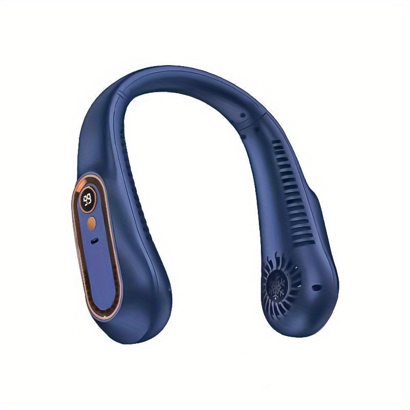 Ventilatore da collo senza pale ricaricabile tramite USB con 5 velocità e display digitale