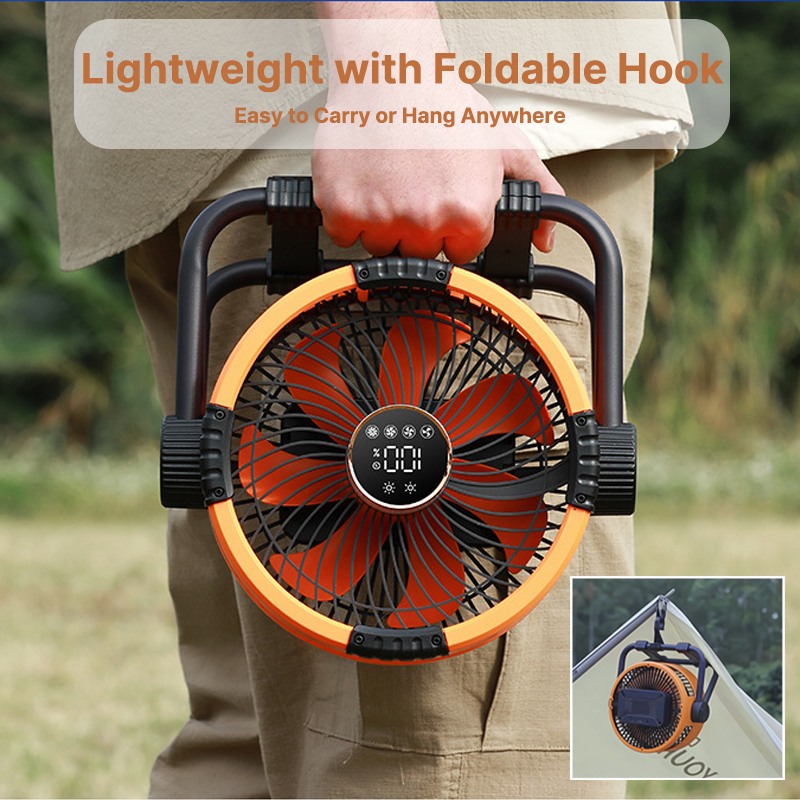 Ventilatore da Esterno Senza Fili con Luce LED - 20000mAh