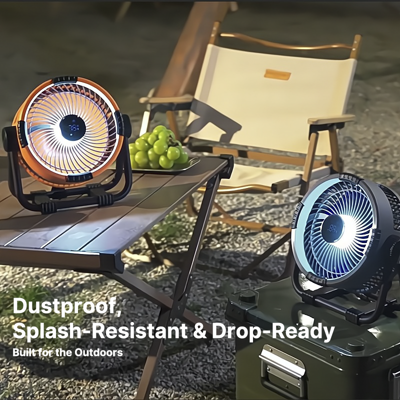 Ventilatore da Esterno Senza Fili con Luce LED - 20000mAh