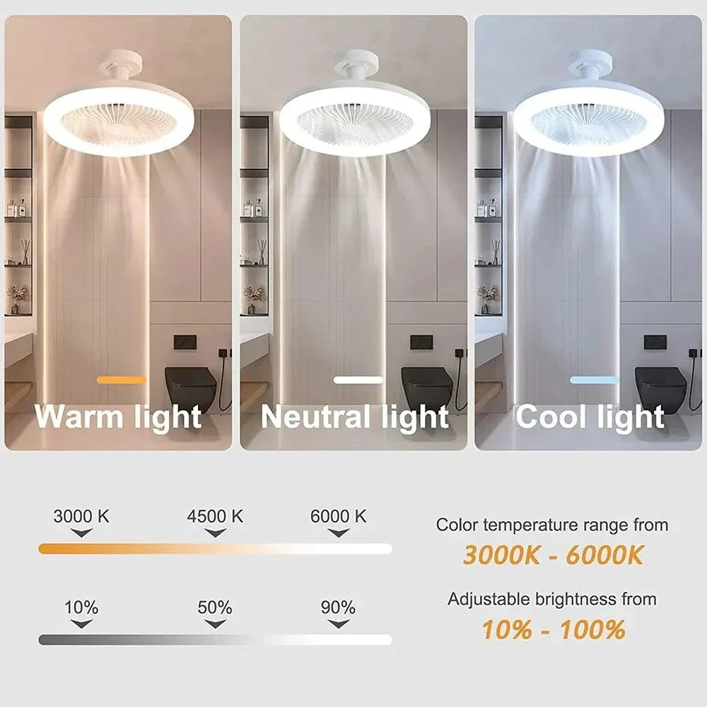 Ventilatore da soffitto a LED con lampada E27 per soggiorno e camera da letto