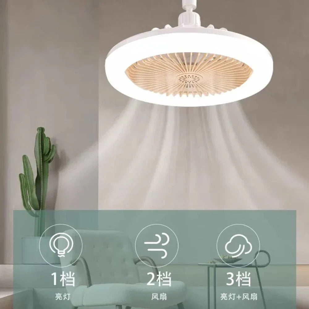 Ventilatore da soffitto a LED con lampada E27 per soggiorno e camera da letto