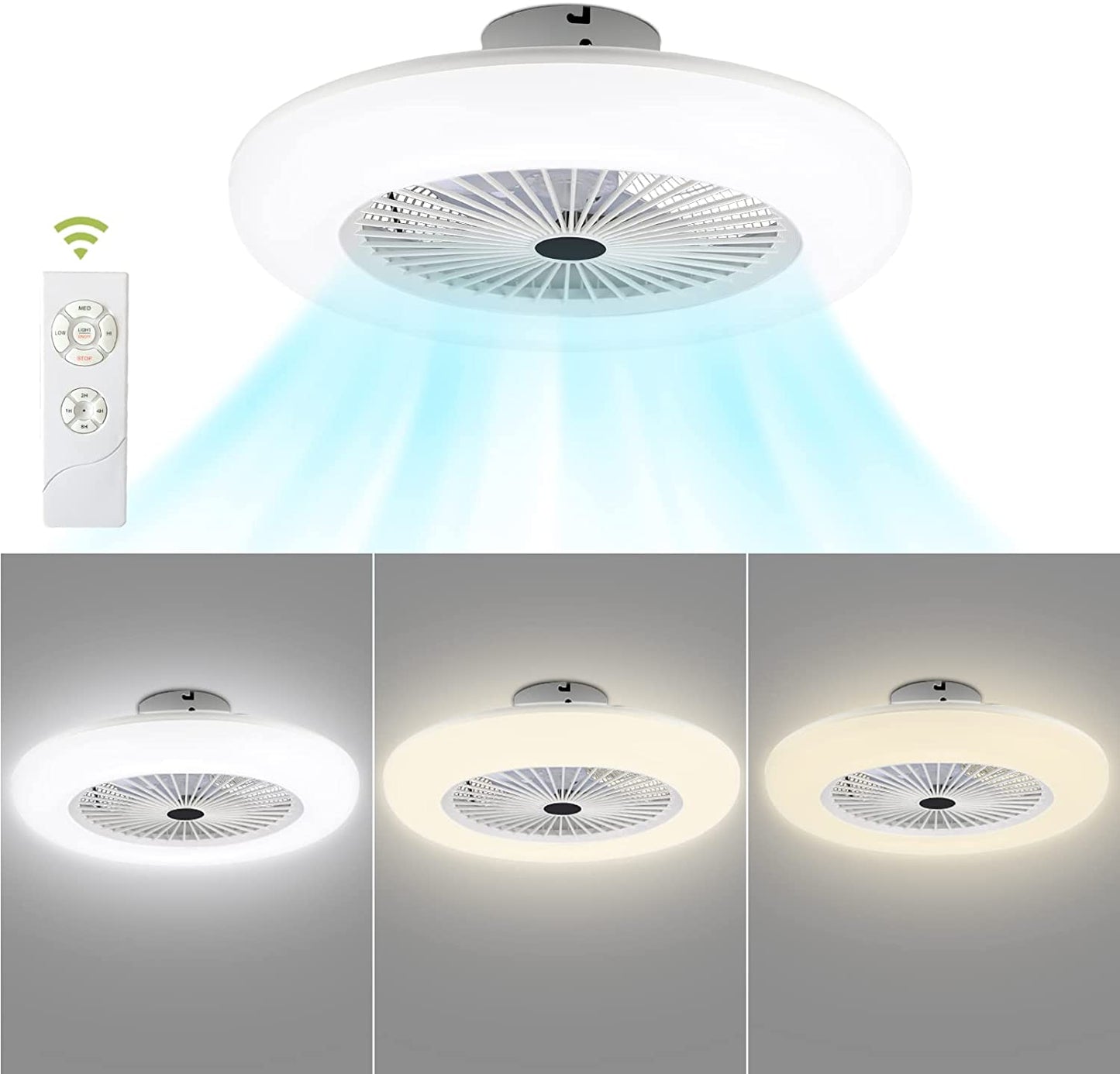 Ventilatore da soffitto con luce 80 W e telecomando