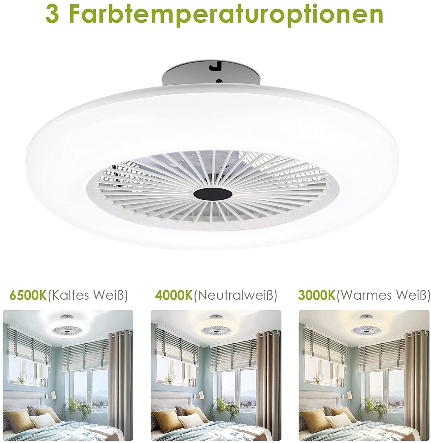 Ventilatore da soffitto con luce 80 W e telecomando