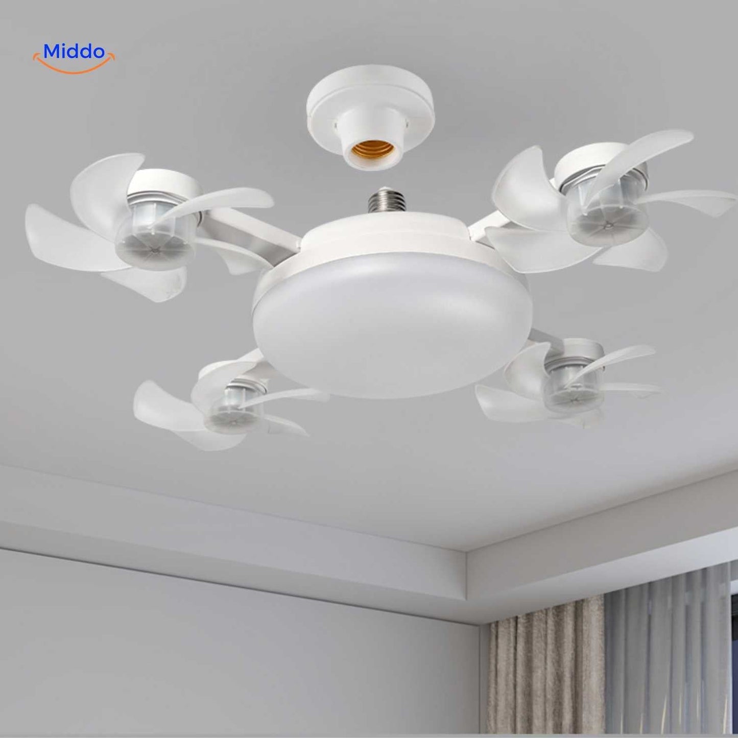 Ventilatore da Soffitto con Luce | LED, Attacco E27 e Design Elegante per Soffitto