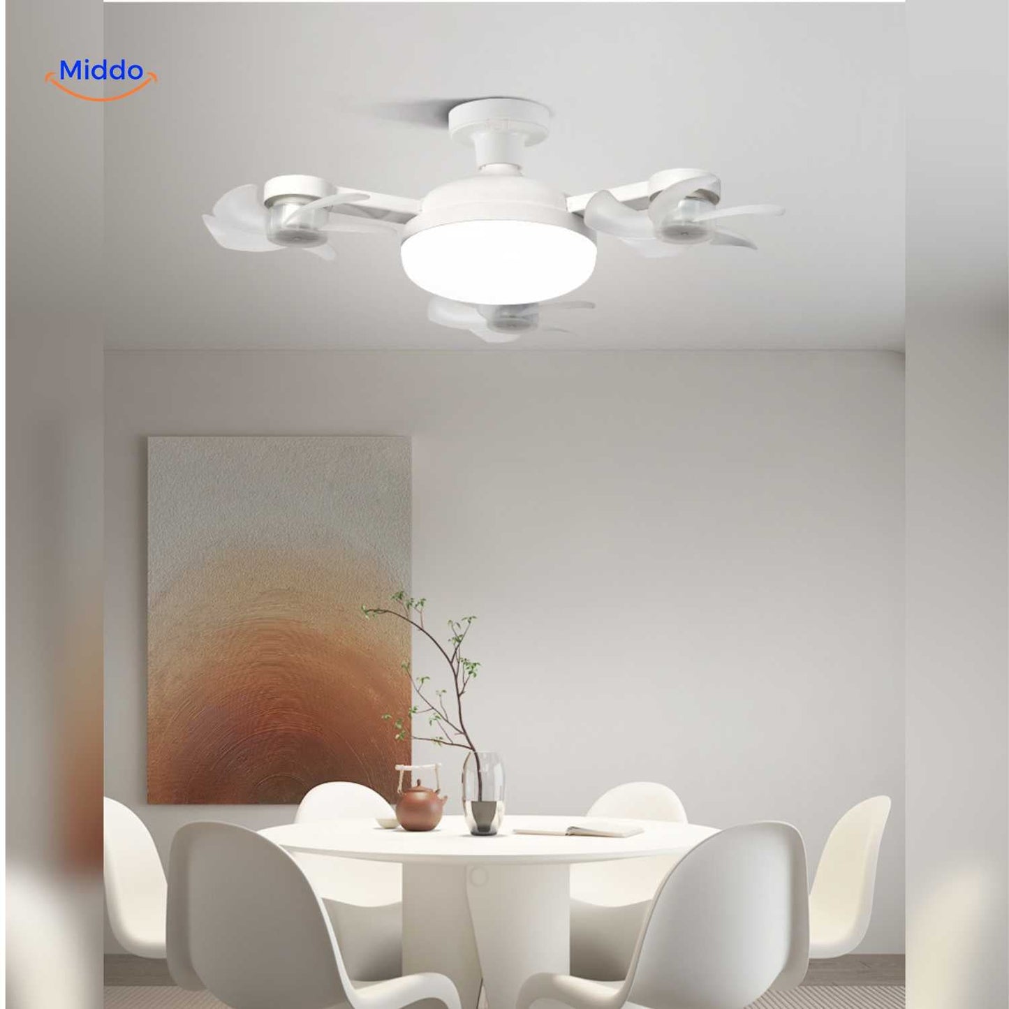 Ventilatore da Soffitto con Luce | LED, Attacco E27 e Design Elegante per Soffitto