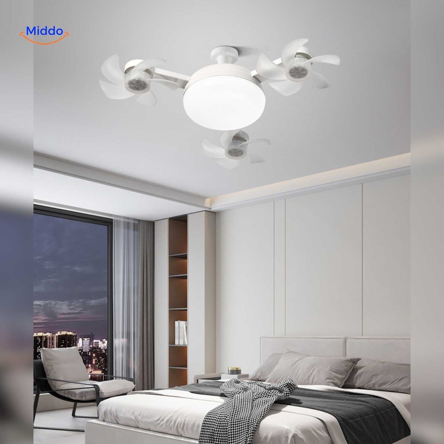 Ventilatore da Soffitto con Luce | LED, Attacco E27 e Design Elegante per Soffitto
