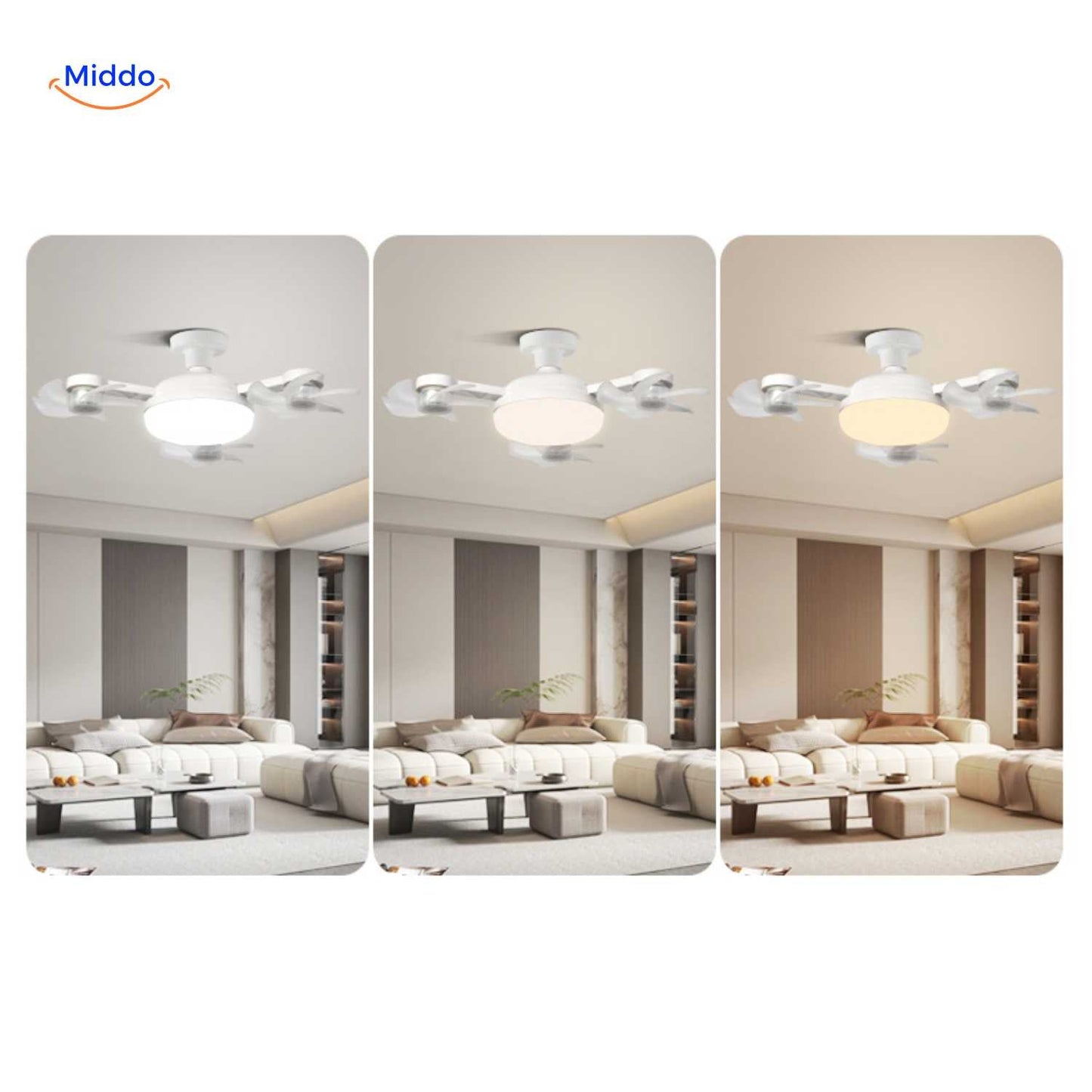 Ventilatore da Soffitto con Luce | LED, Attacco E27 e Design Elegante per Soffitto