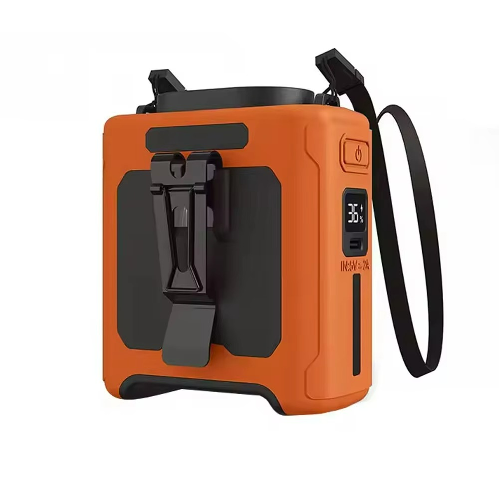 Ventilatore Portatile da Vita – Raffreddamento a Mani Libere con Power Bank Integrato e Torcia a LED