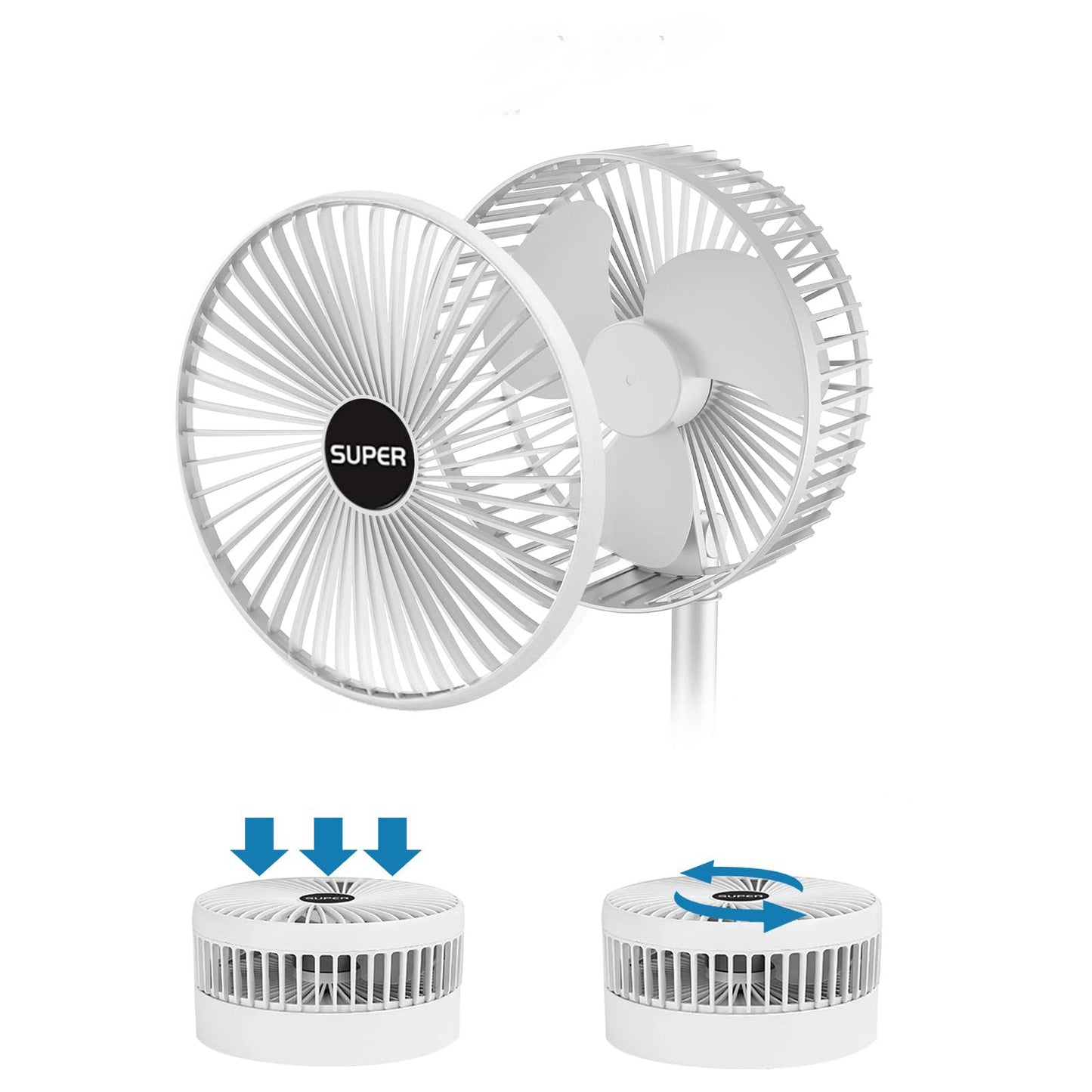Ventilatore portatile ricaricabile a 3 velocità