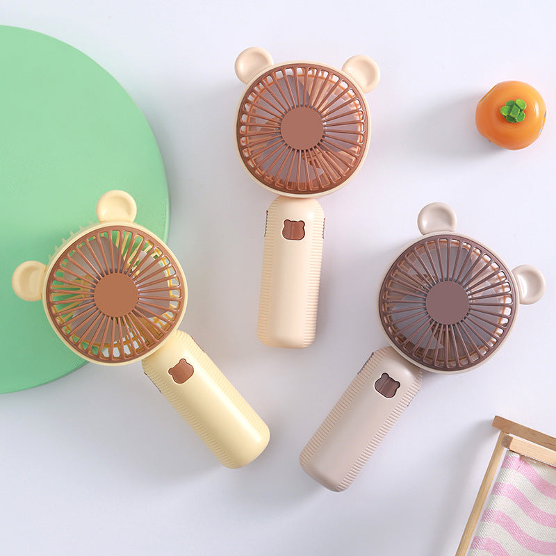 Ventilatore portatile tascabile unisex con grazioso design a orsetto