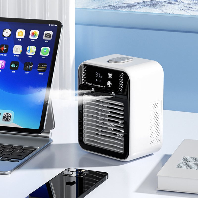 Ventilatore rinfrescante portatile 3 in 1 con nebulizzatore a 2 velocità