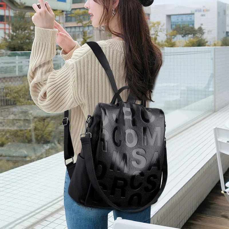 Zaino antifurto da donna in morbida pelle