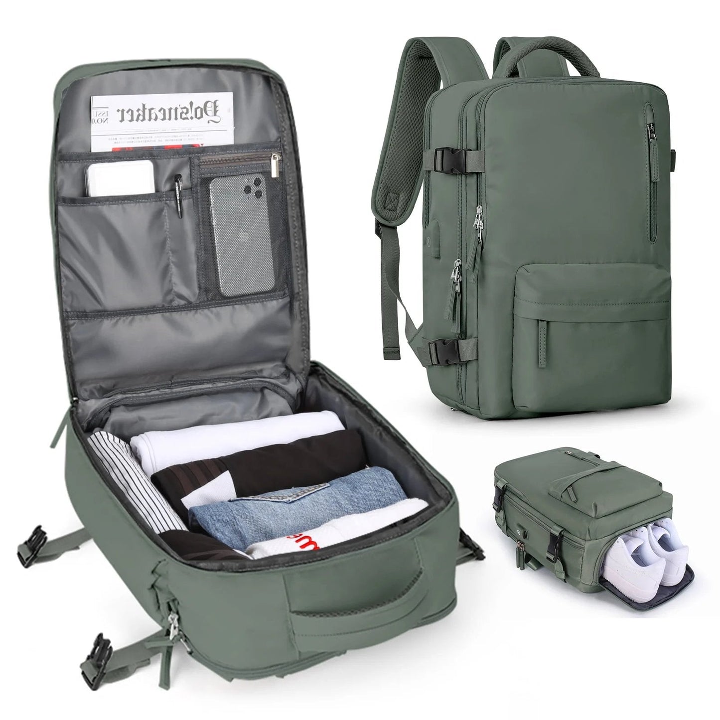 Zaino da trekking e viaggio grande da donna impermeabile – 35L multifunzione